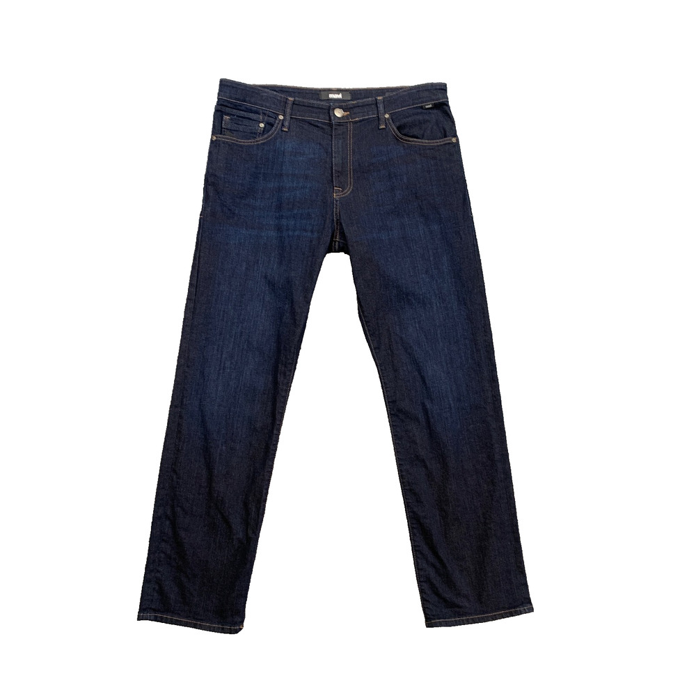 Mavi Jeans Mens 35 Denim Matt Relaxed Straight Leg Tobacco Topstitch Stretch